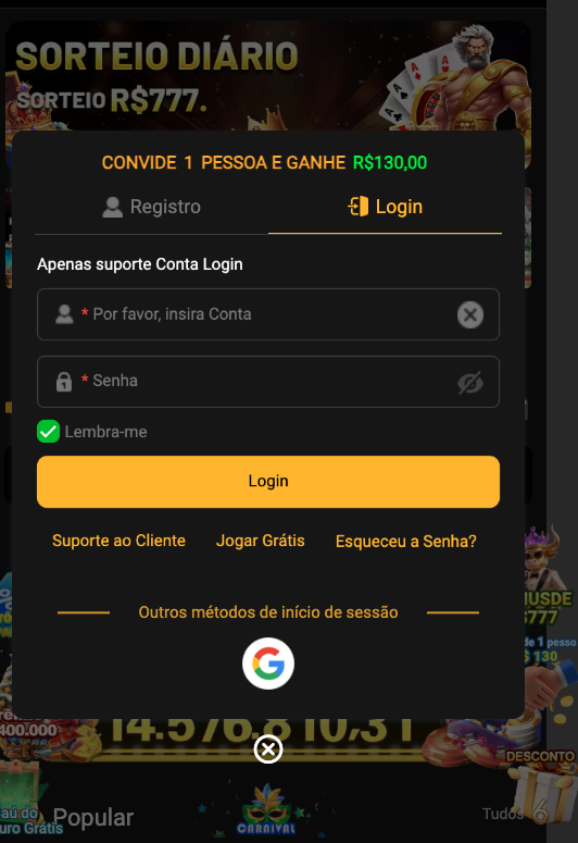 Aplicativo móvel BRACASINO